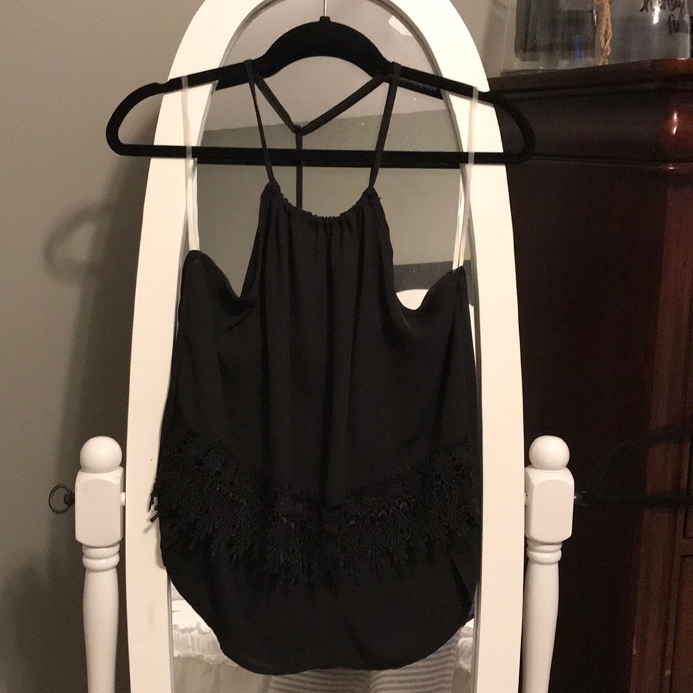 Black lace boutique top